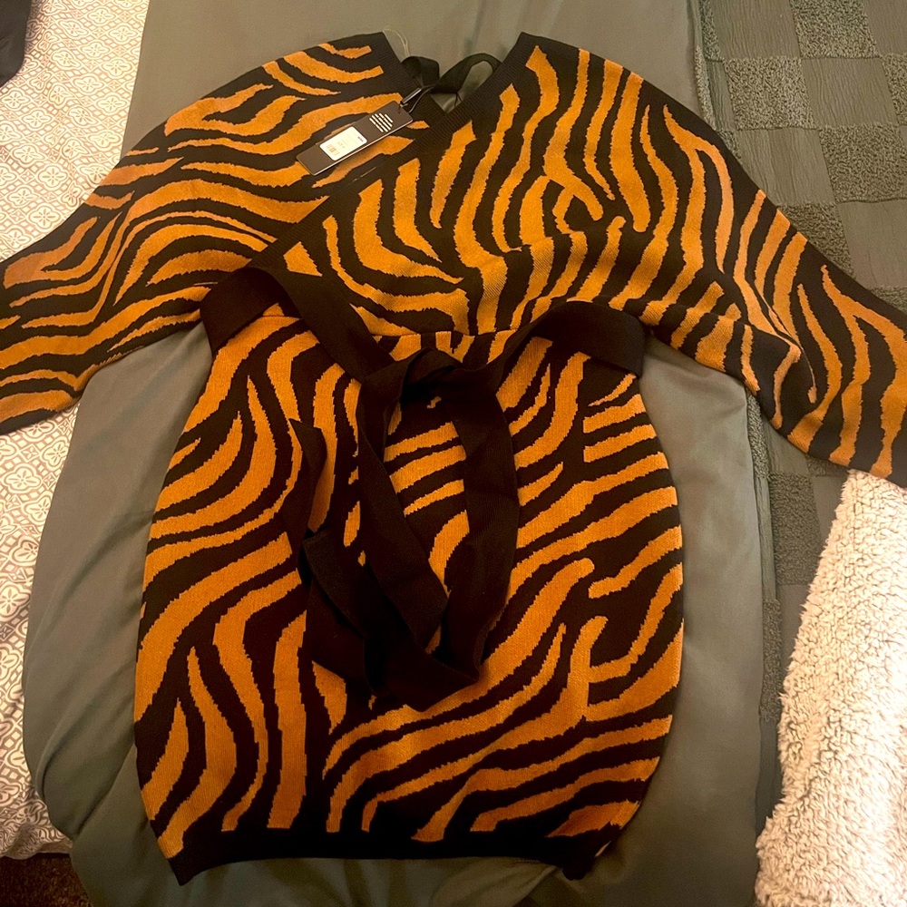 Fashionova Zebra Sweater Dress